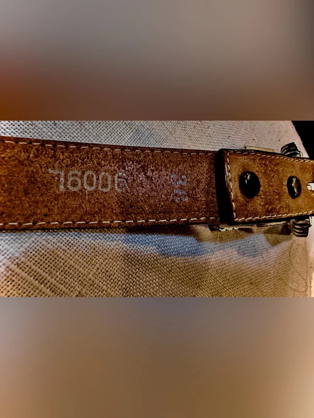 Tony Lama Brown Leather Western Belt with Engraved Silver Buckle
